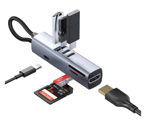 Mobile Origin 7in1 MultiHub HB2 3xUSB-C USB-A HDMI TF/SD Cards USB-C Cable - 1537887 - zdjęcie 4